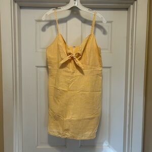 Lulus Yellow Gingham Mini dress- Size M